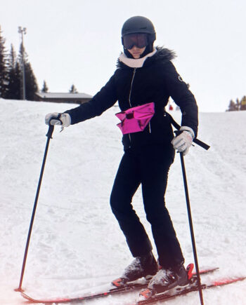 pink belt bag glossy eco leather